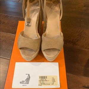 Authentic Hermès Maya wedge sandals sz 36